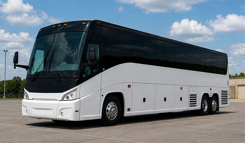 56-passenger charter bus available in Coppell, TX